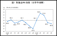 国家统计局：5月官方制造业PMI为48.8% 比上